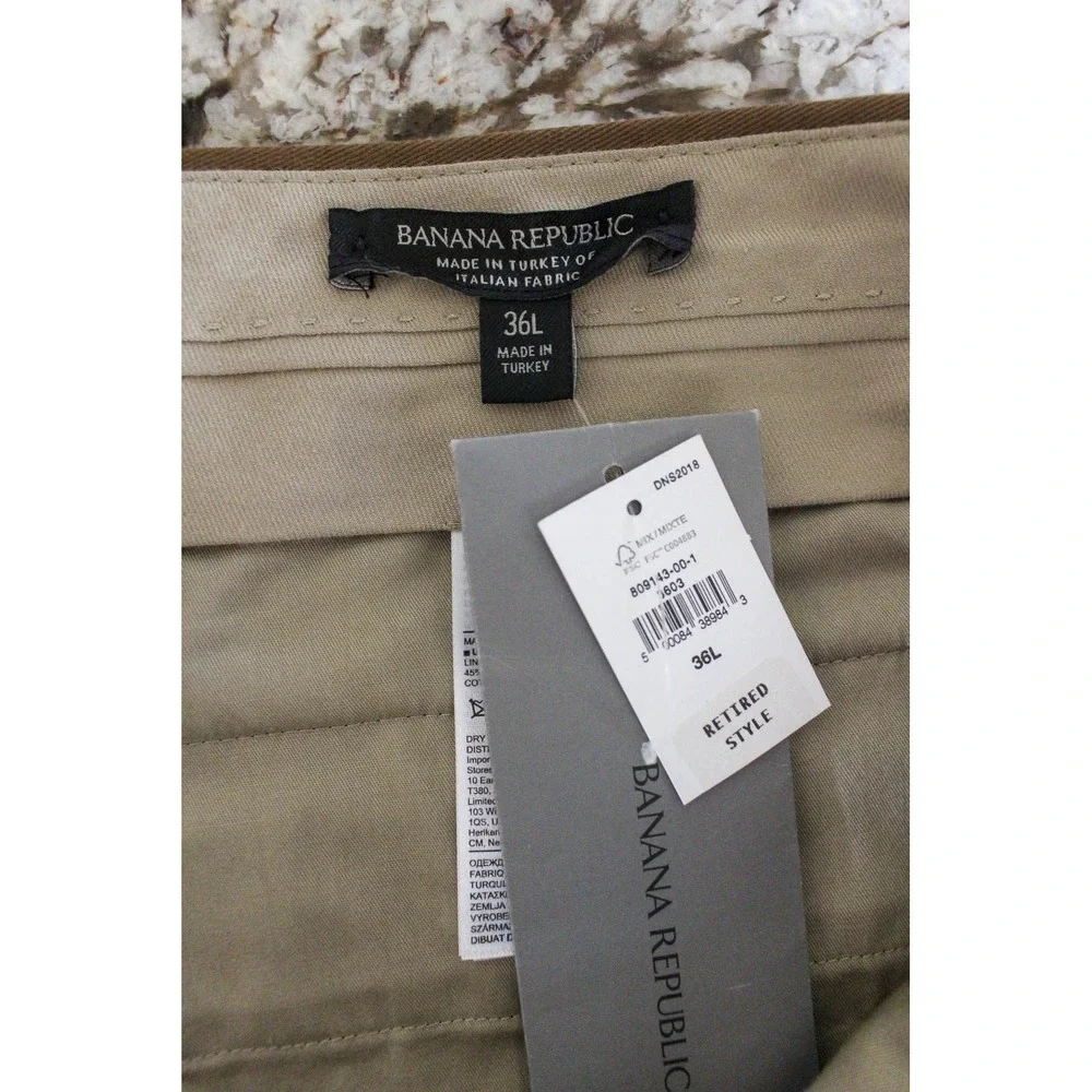 Banana Republic Dress Pants Mens 36 x 33 Brown‎ Linen Blend Italian Fabric Slim